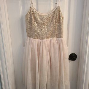 Abercrombie & Fitch gold sequin and tulle dress S
